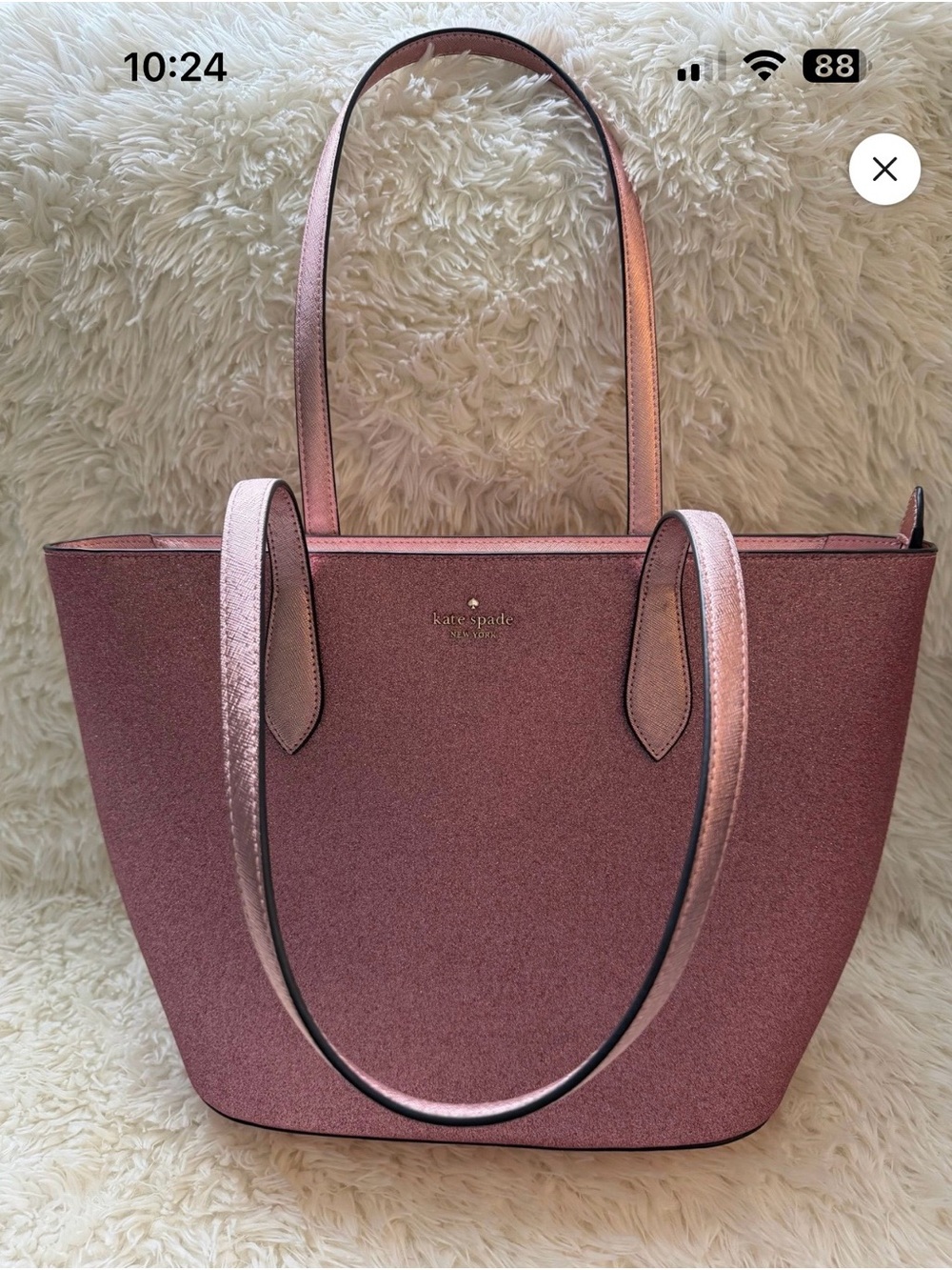 kate spade Rose Metallic Leather Tote